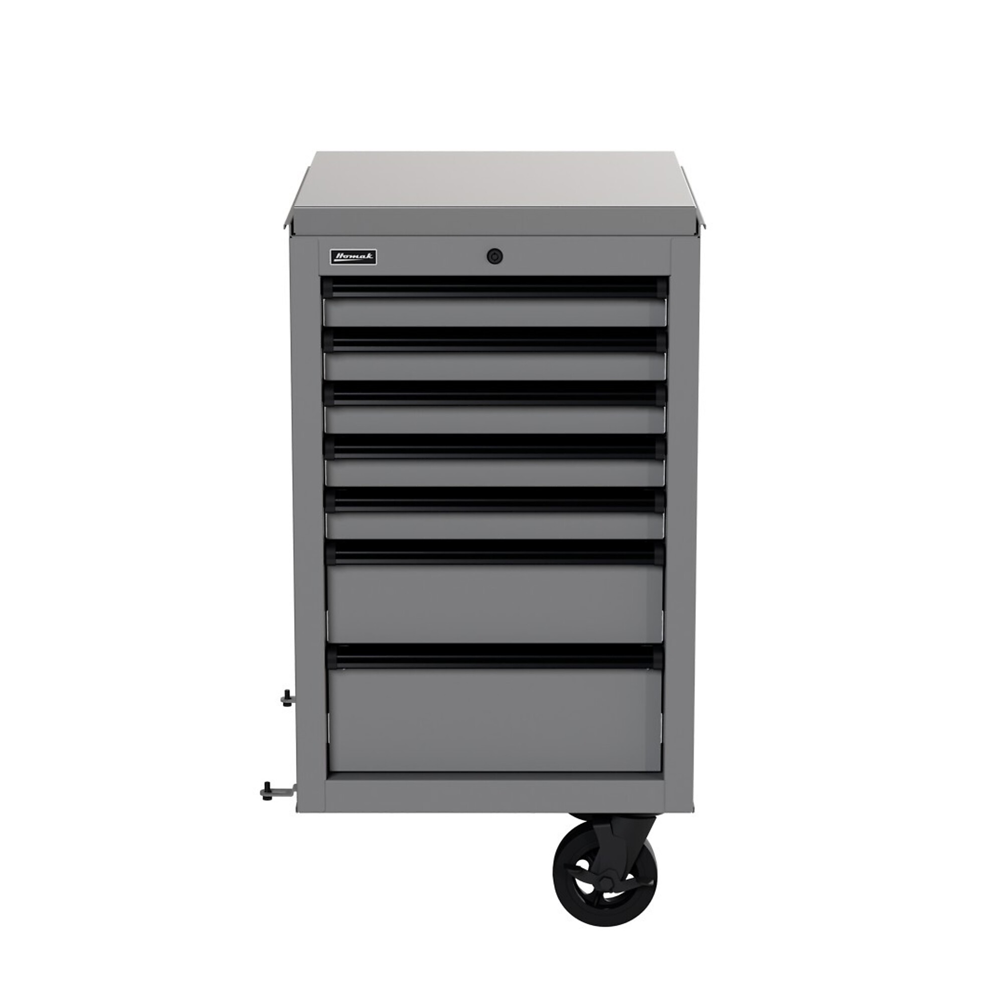 Homak, RS Pro, 22" 7 Drawer Side Cabinet, Gray, Heavy-duty 16-gauge steel, Model # GR08022070
